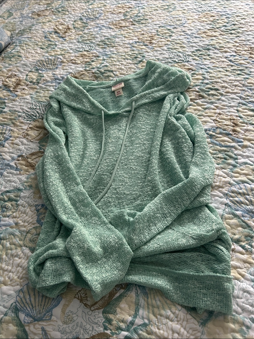 Mossimo Supply Co. Mint Green Cowl Neck Hoodie Sweater